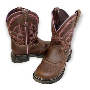 Justin Gypsy Brown Leather Cowgirl Western Boots SZ 6.5B